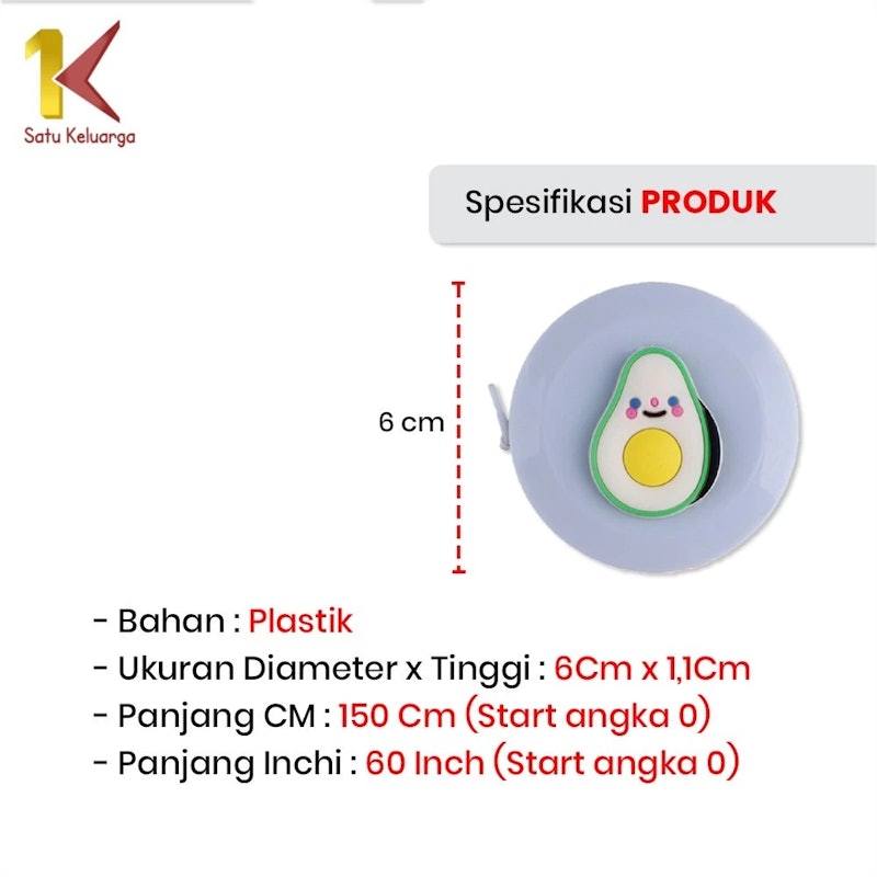 Satu Keluarga Meteran Gulung Mini Karakter 150 cm 5