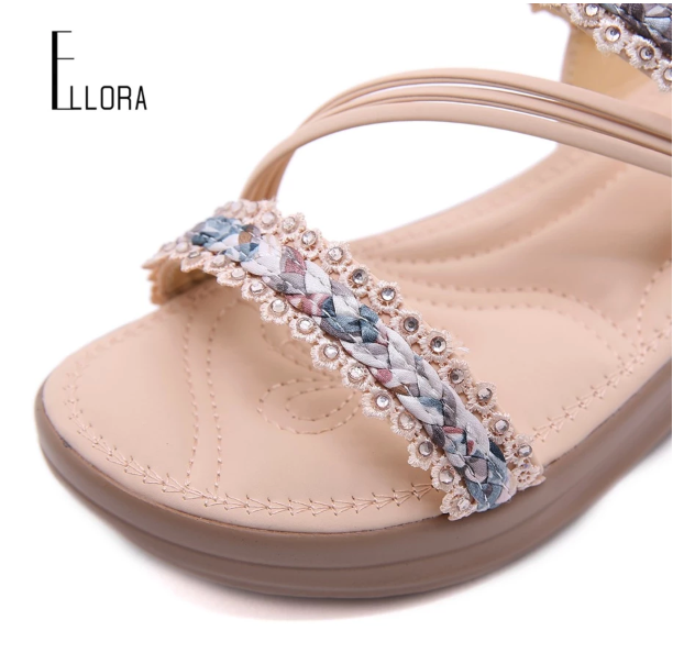 Ellora Sandal Wedges Wanita 4