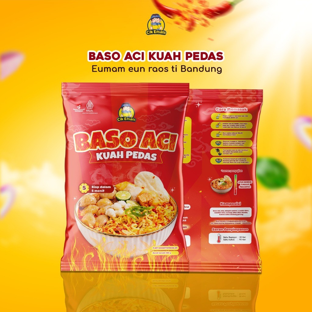 Rona Karya Nusantara Cik'Emam Baso Aci Kuah Pedas