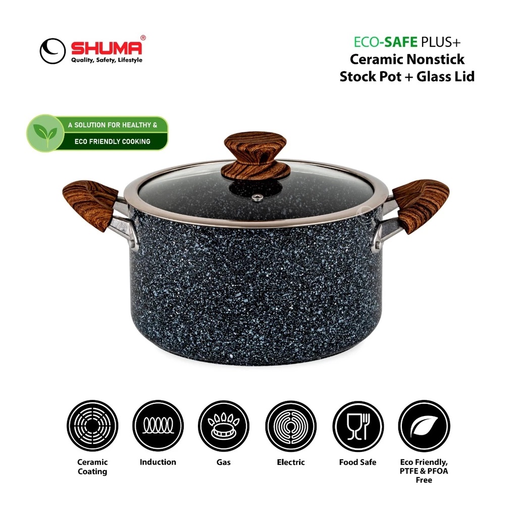 SHUMA Indonesia SHUMA Eco-Safe Plus Nonstick Ceramic Stock Pot 22 cm