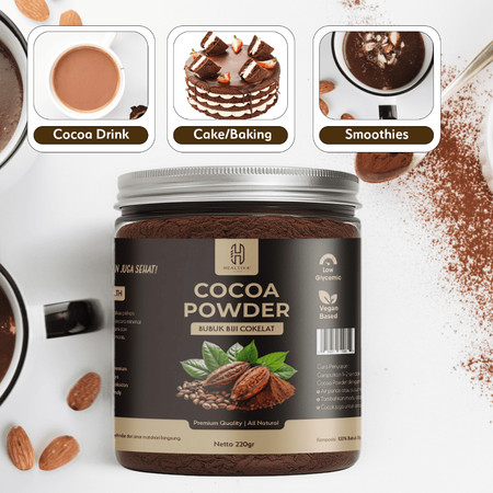 Healtiva Life Healtiva Cocoa Powder Premium 100% Cokelat Bubuk 220  g