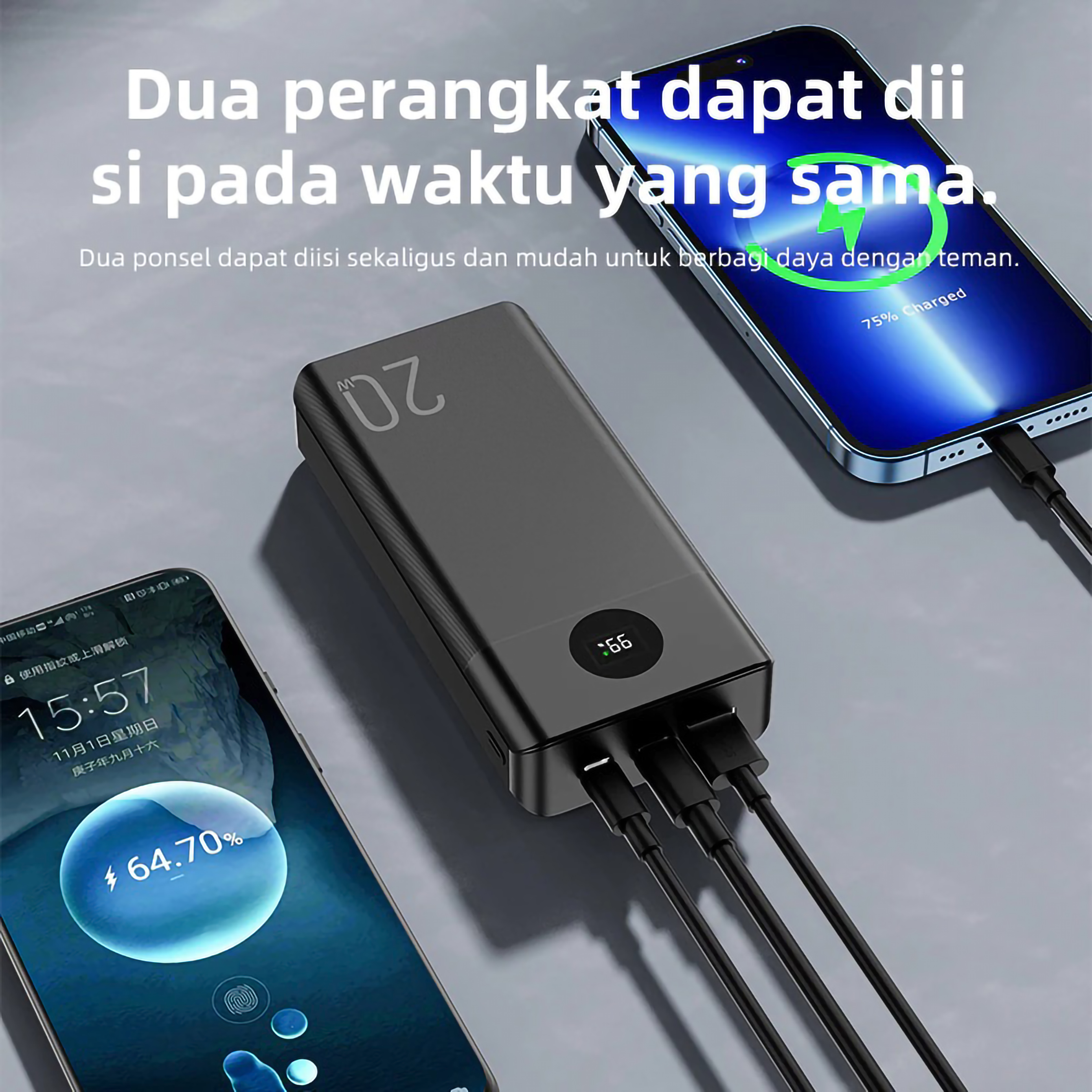 Kivee International Trading Kivee Powerbank Digital Display 20.000 mAh KV-PT211D