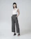 This is April Francis Plaid Straight Leg Pants - Black 1