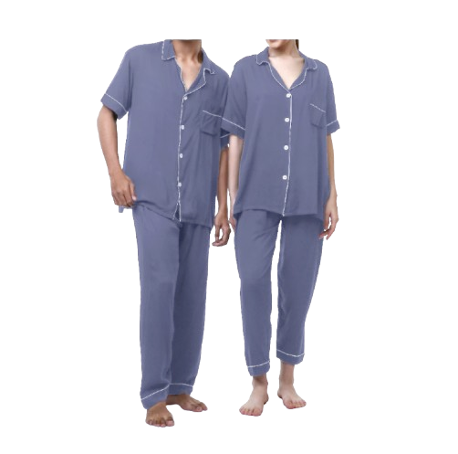 Zavyn Setelan Piyama Couple Rayon Twill Premium Lengan Pendek