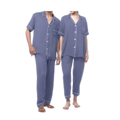 Zavyn Setelan Piyama Couple Rayon Twill Premium Lengan Pendek