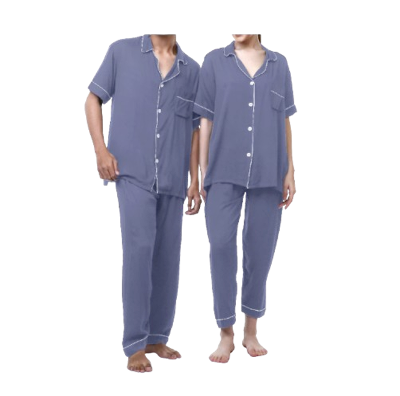 Zavyn Setelan Piyama Couple Rayon Twill Premium Lengan Pendek 1