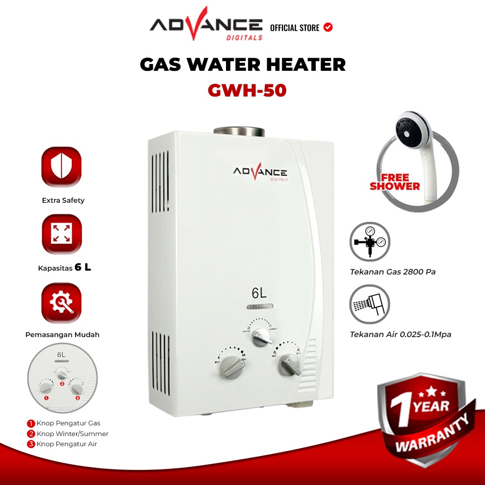 Advance Digitals Advance Gas Water Heater GWH-50