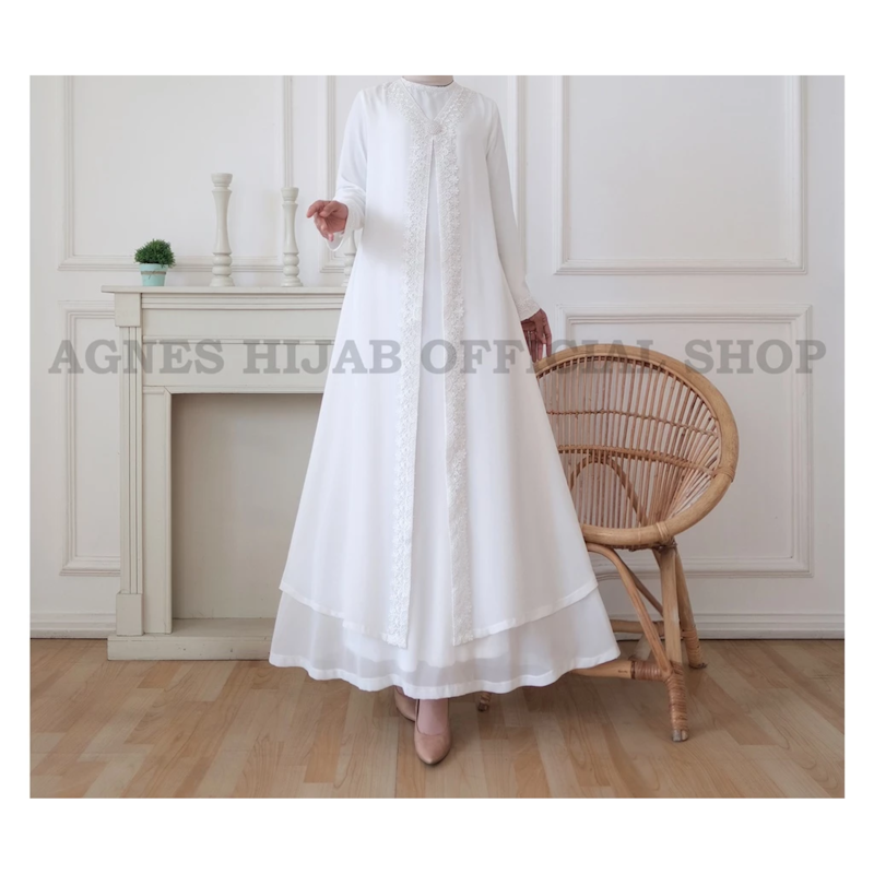 Agnes Hijab Asahy Dress Putih 2