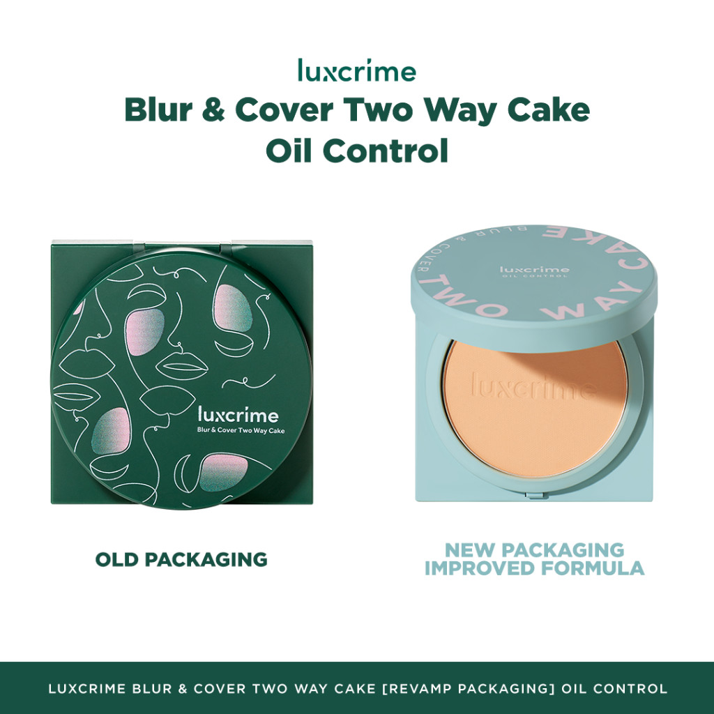 Luxury Cantika Indonesia Luxcrime Blur & Cover Two Way Cake Oil Control Buttercream