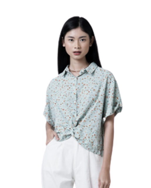 Rylan Floral Pattern Top - Blue 1