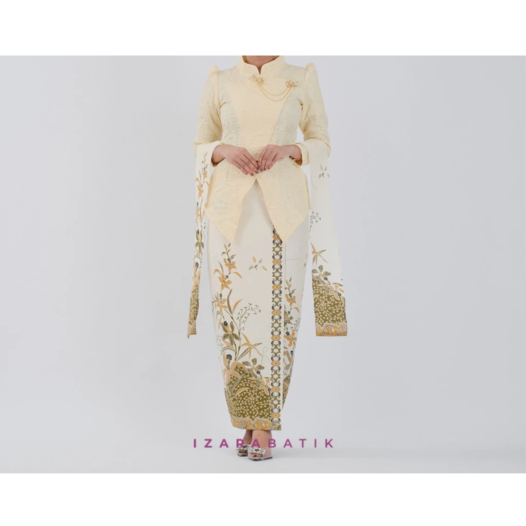  Izarabatik Kartika Series Jacquard Fukuro Bross Set Kebaya Janggan Batik Modern