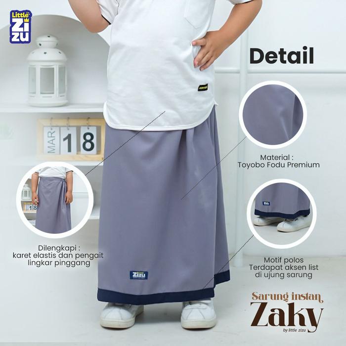  Little Zizu Sarung Anak Instan Zaky Motif Polos