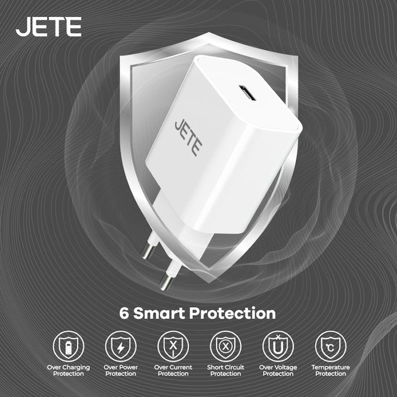 JETE Adaptor MFI Fast Charging 20W + Kabel USB Type C to Lightning 4