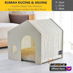Rumah Kucing dengan Bantal Lembut
