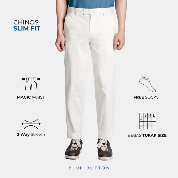 Blue Button Blue Button Chino Ankle Pants Ivory White 