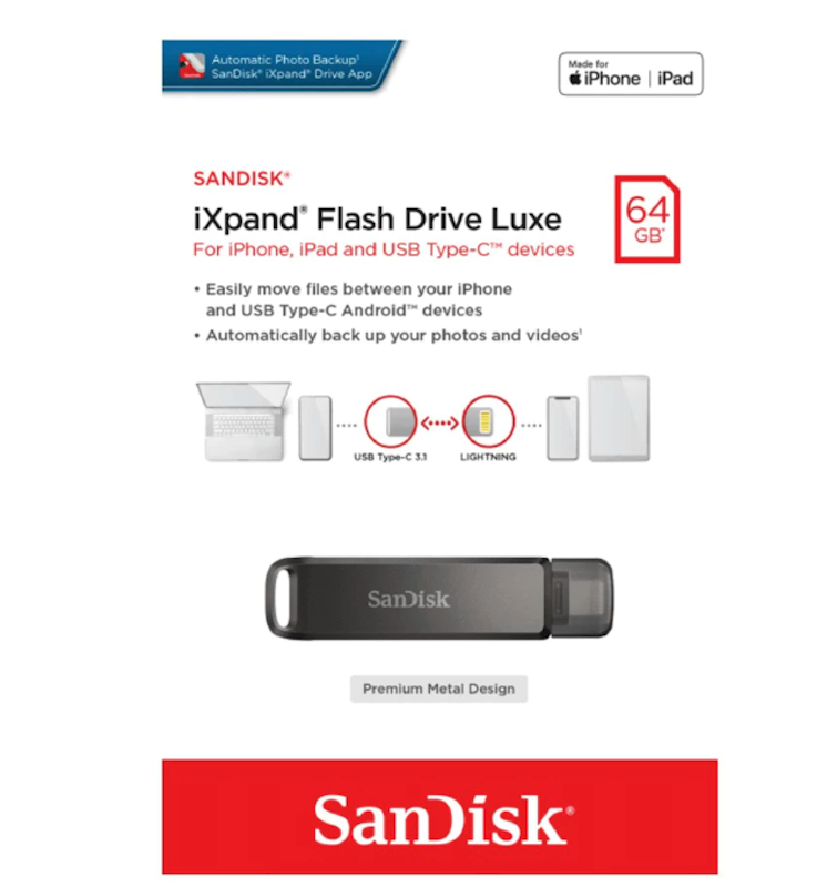 Sandisk® iXpand® Flash Drive Luxe 128GB 3
