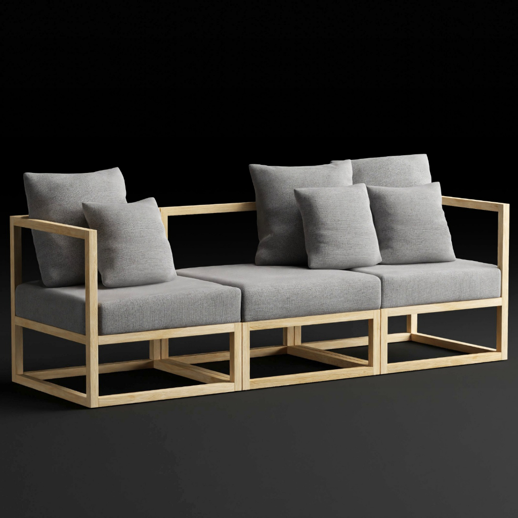 XIONCO CUBIX Series – Kursi Sofa Minimalis 3 Seater