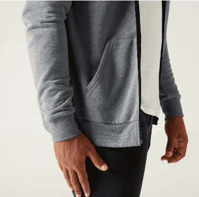 Domyos Hoodie Fitness Ritsleting Pria 100 Abu-Abu 3