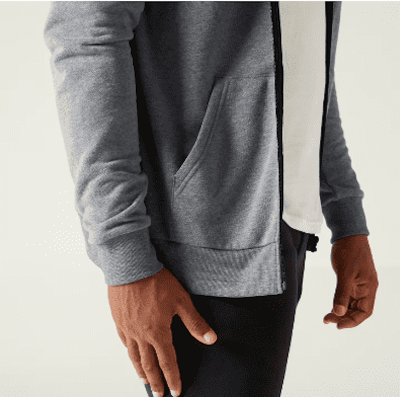 Domyos Hoodie Fitness Ritsleting Pria 100 Abu-Abu 3