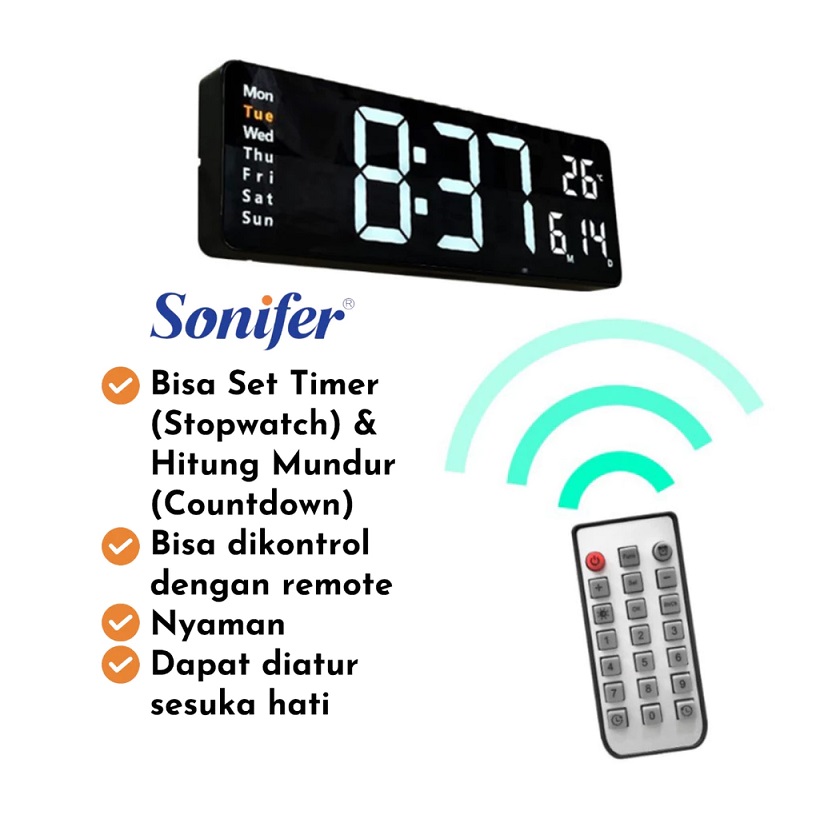 Yiwu Boneng Import & Export Sonifer Jam Dinding Timer Countdown Digital  39 x 13 cm