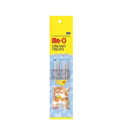 Me-O Creamy Treats Kitten Chicken and Liver with Goat Milk Flavor
