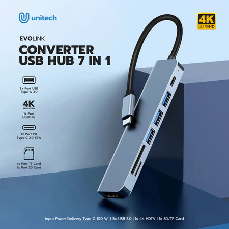 Unitech Evolink USB Hub Converter 7 in 1