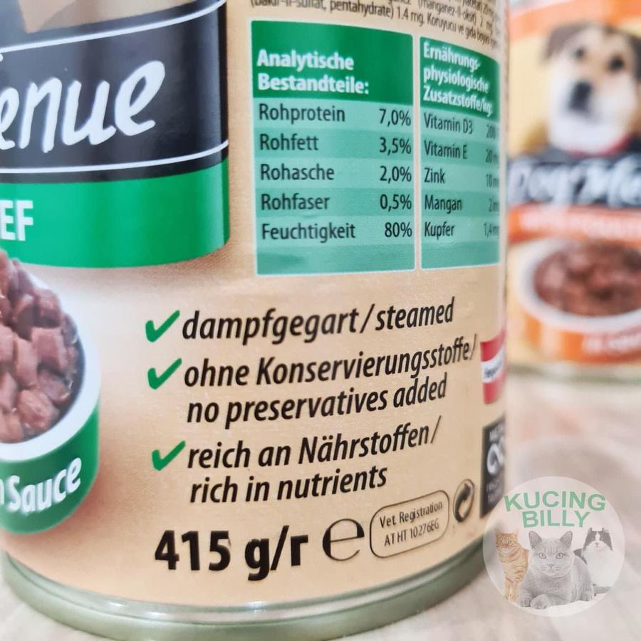 Austria Pet Food Dog Menue Dog Food 415g