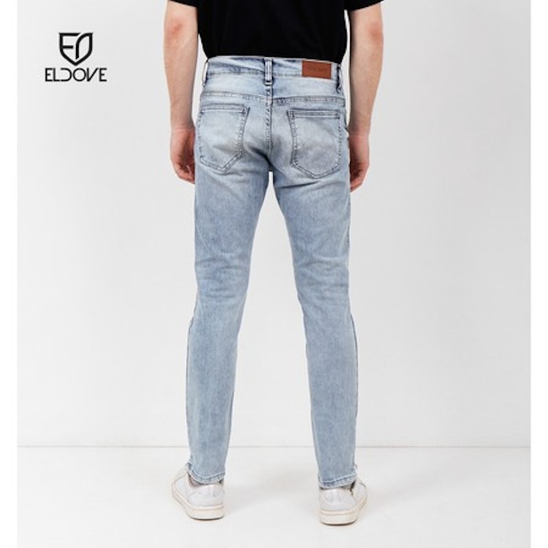 Eldove Denim Jeans Stretch Ripped Light Blue Snow 4