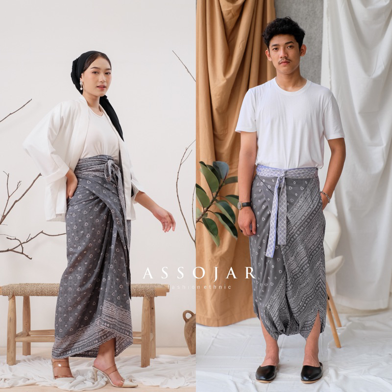 Assojar Couple Sarung pants X Skirt ikat batik  3