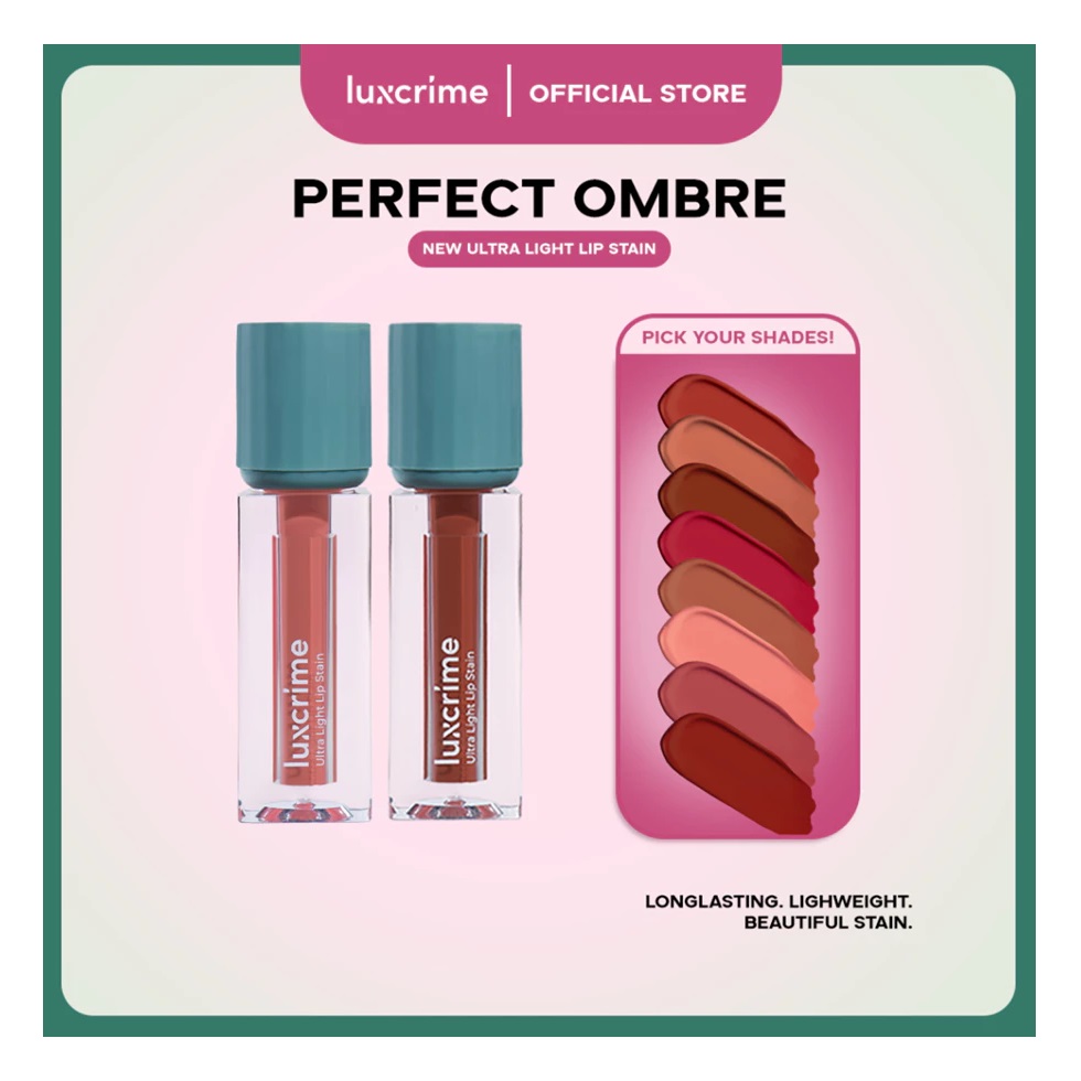 Luxury Cantika Indonesia Luxcrime Ultra Light Lip Stain New Ombre Bundle Latte + Wine