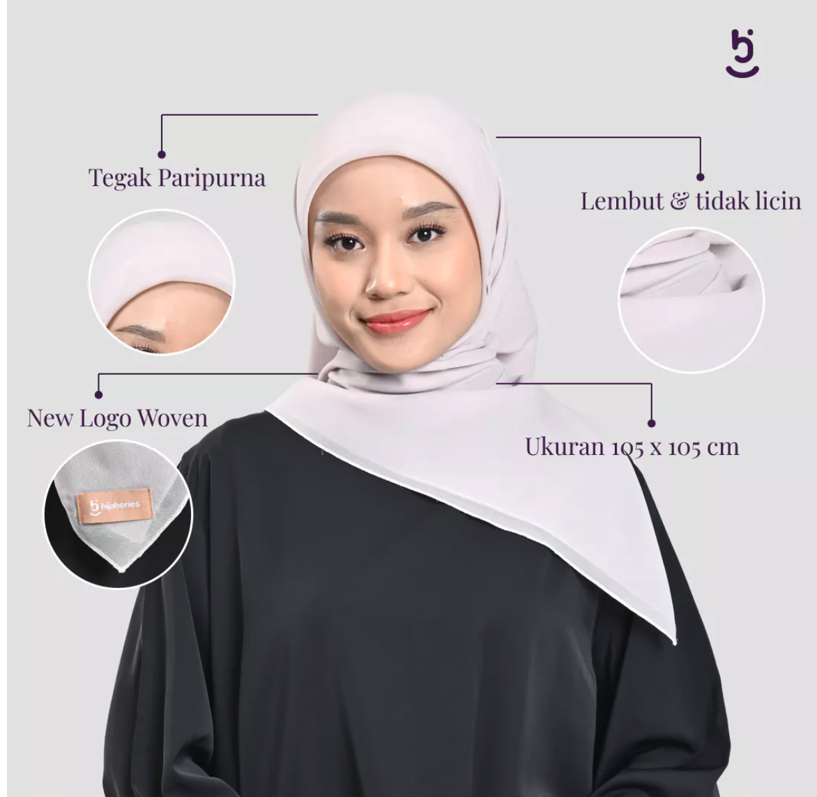 Hijaberies Ritel Lestari Hijaberies Nura Pollycotton Square