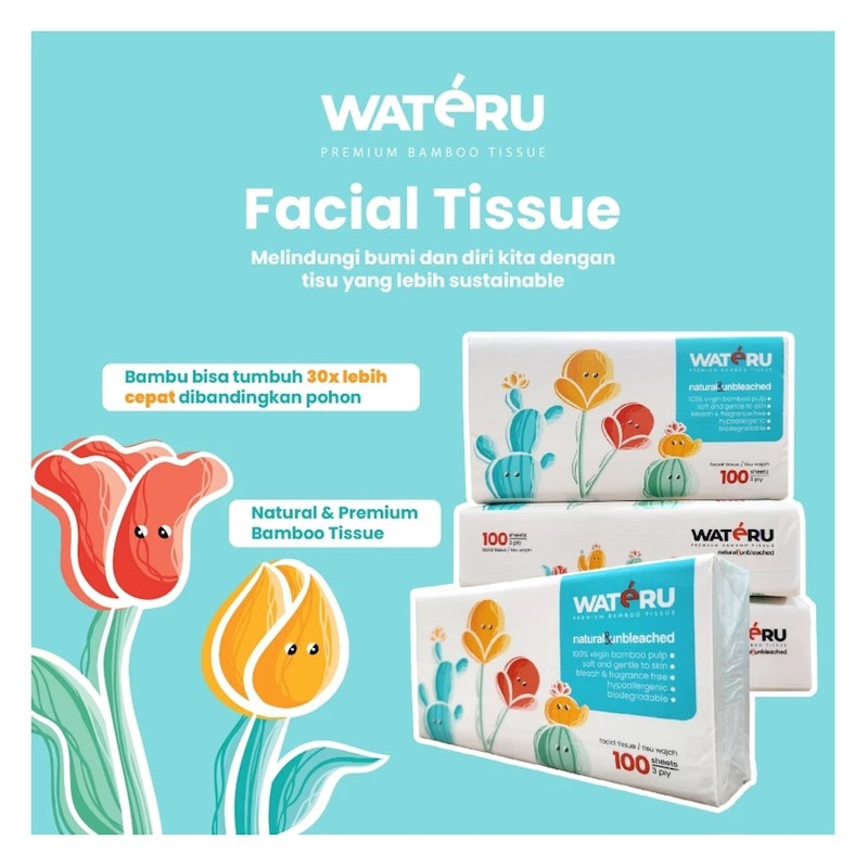 Wateru Bamboo Facial Tissue 4