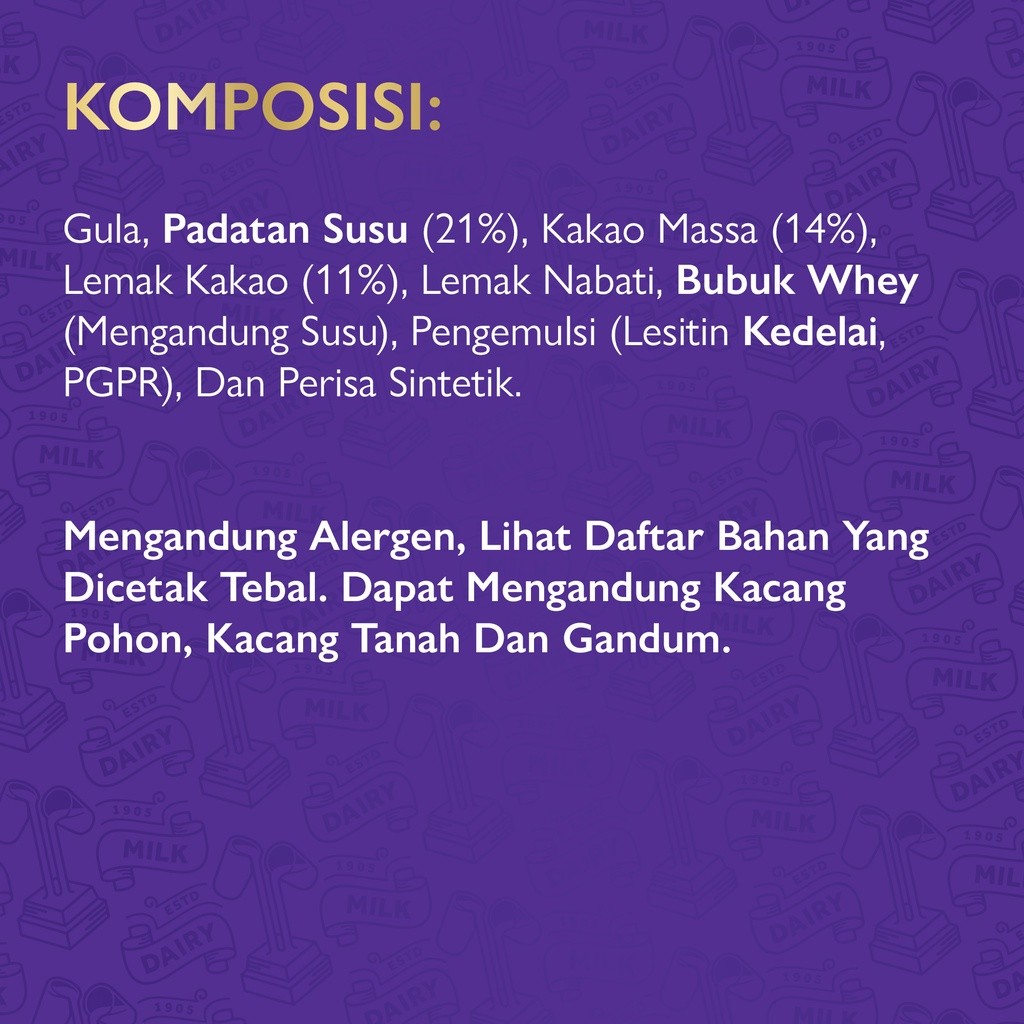 Mondelez Cadbury Dairy Milk Chocolate 