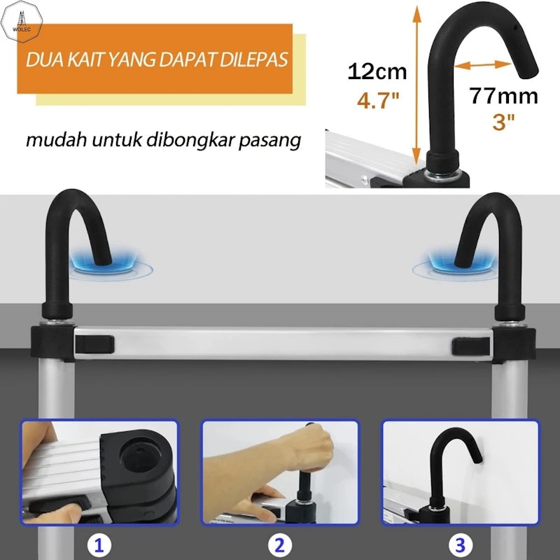WOLEC Tangga Lipat Teleskopik 5M 4