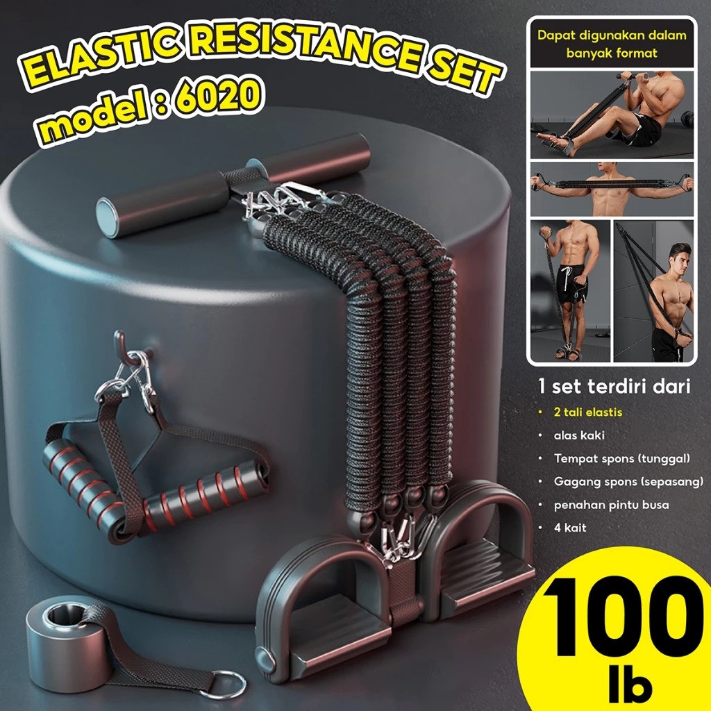  BG Sports Elastic Resistance Set Model 6020 100lb