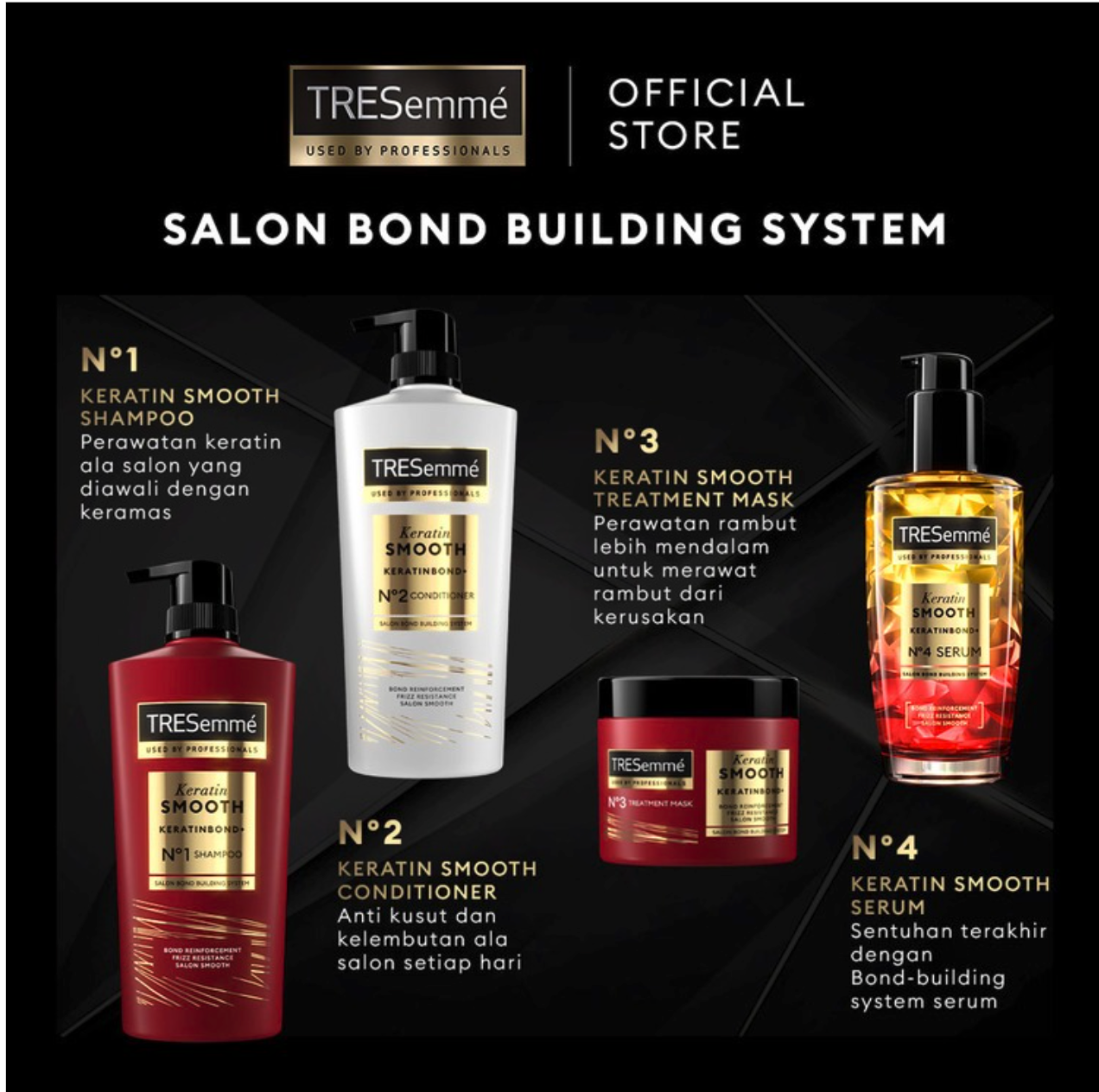 Unilever Indonesia TRESemmé Keratin Smooth N°1 Keratinbond+ Shampoo