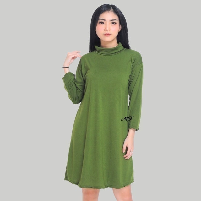 Monellina SBYN.D Tunik Oversize Wanita Lengan Panjang Turtleneck