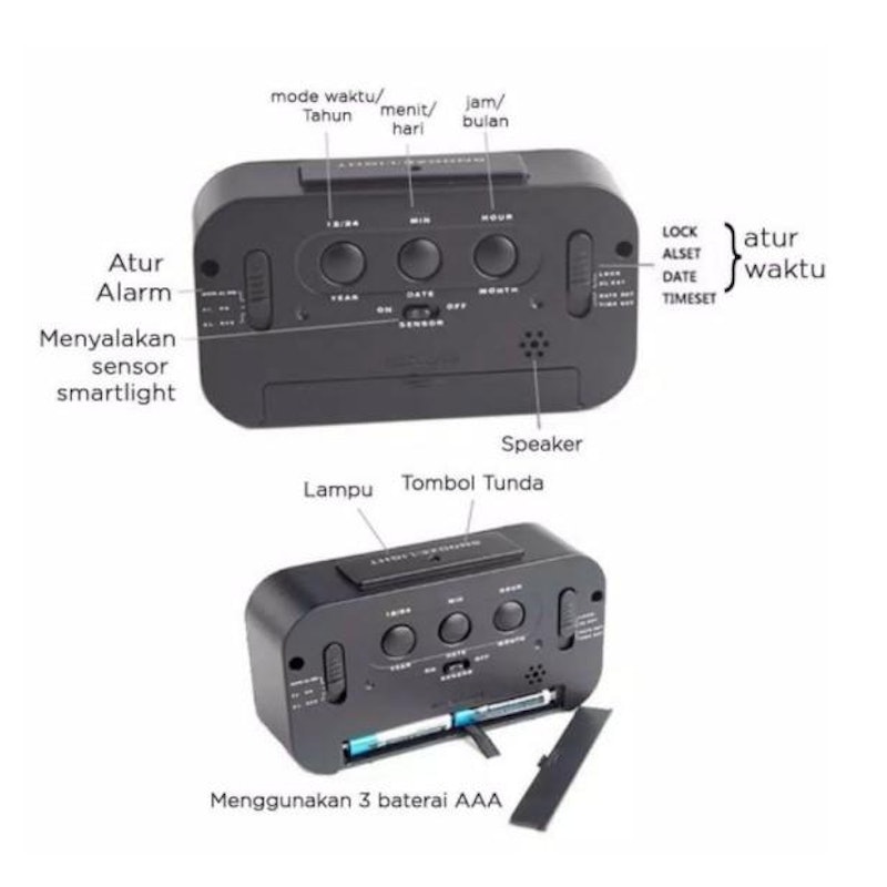 Sonifer Jam Meja LCD Digital 3