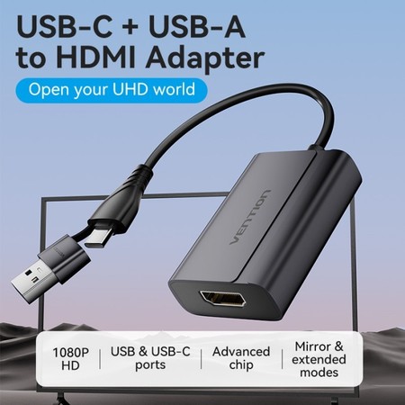 Vention USB-C + USB-A to HDMI Adapter ACY