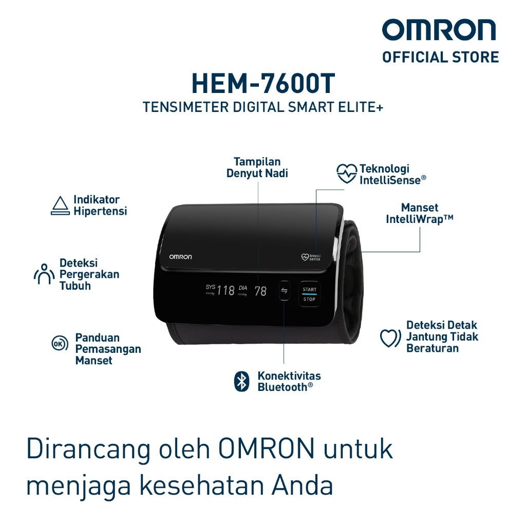 Omron Manufacturing of Indonesia Omron Smart Elite + Blood Pressure Monitor HEM-7600T