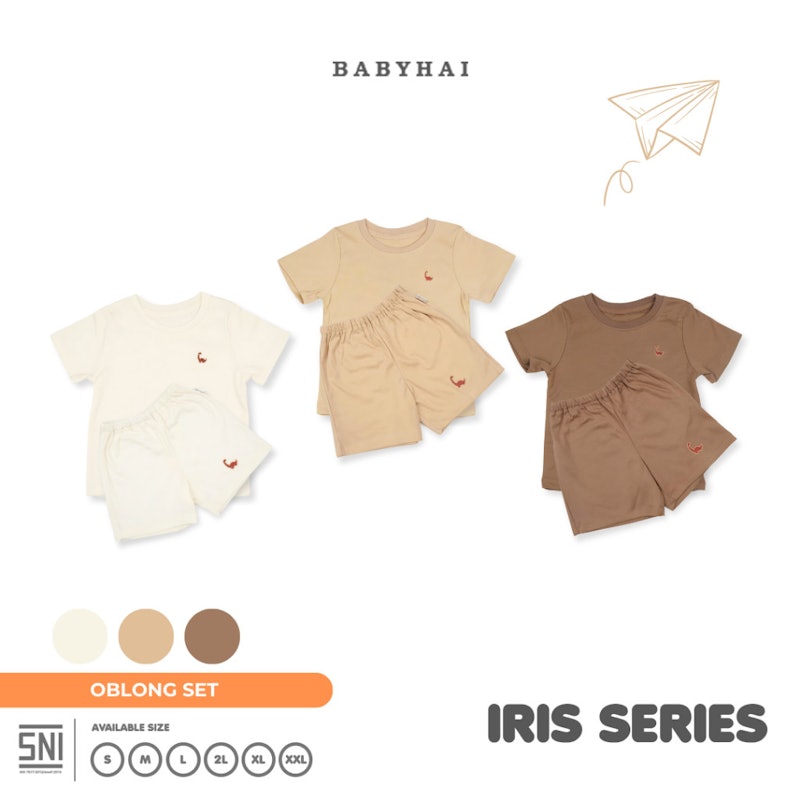 Baby Hai Iris Set Setelan Oblong Baju Pendek Celana Pendek 2