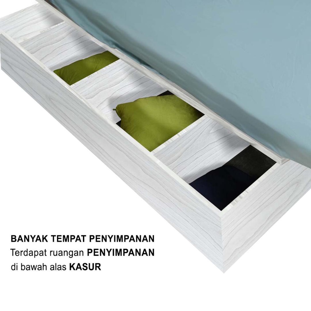 Kirana Home and Living Kirana Washington Set Ranjang & Meja Belajar & Rak Buku