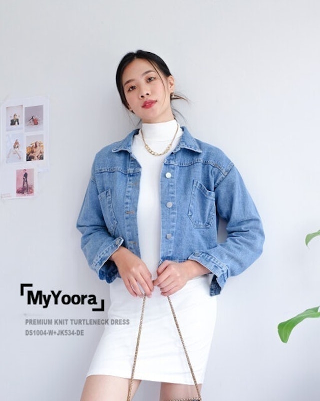 Premium Knit Turtleneck Dress 2