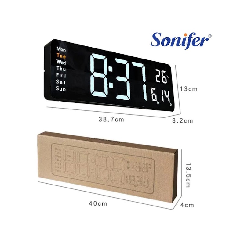Sonifer Jam Dinding Timer Countdown Digital 39 x 13 cm