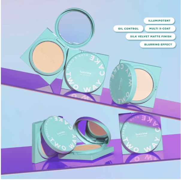 Luxury Cantika Indonesia Luxcrime Blur & Cover Two Way Cake Oil Control Custard