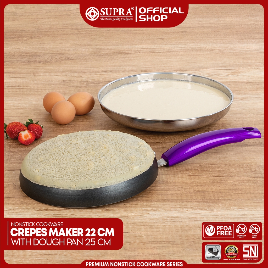 Supra Teratai Metal Supra Panci Crepes Maker 22 cm + Dough Pan 25 cm