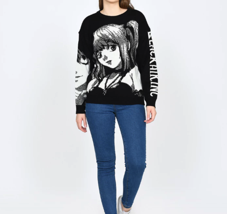  Milkan.id Black Air.Inc Sweater Rajut Premium Motif Anime