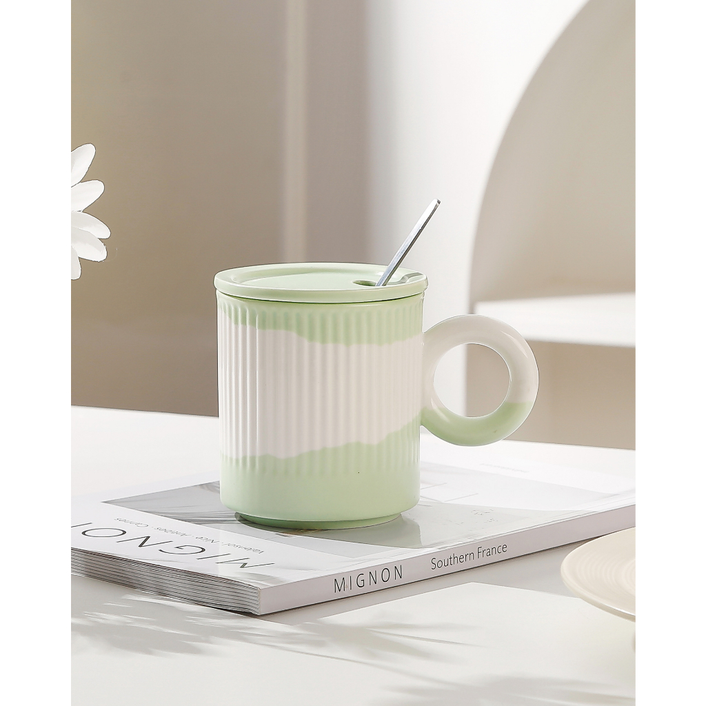 Monno Moogu Mug Ceramic Glass w/ Lid 5