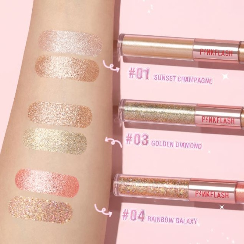 DoubleGlow 2 in 1 All Glow Liquid Eyeshadow - Sunset Champagne 4