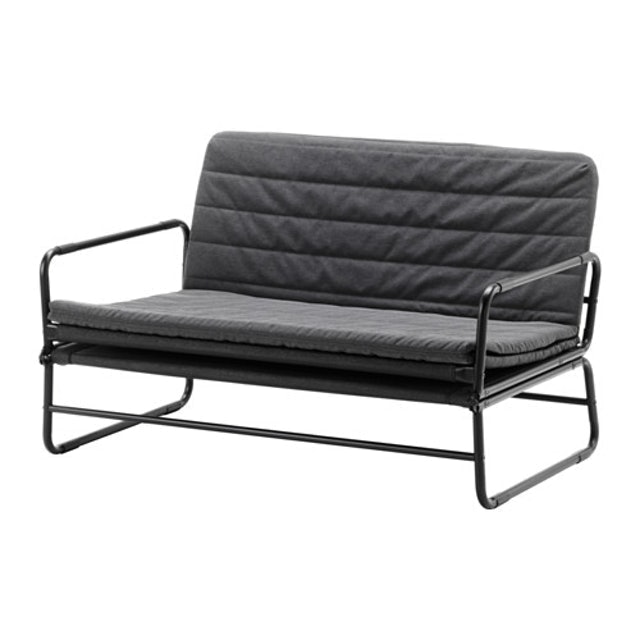 HAMMARN Sofa tempat tidur, knisa abu-abu tua/hitam 803.614.94